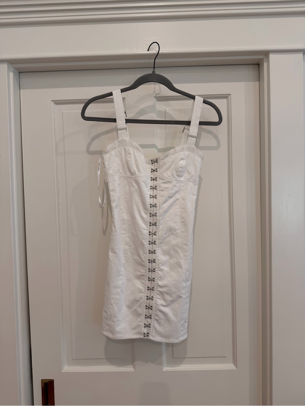 For Love & Lemons White Hook-Front Mini Dress
